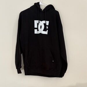 DC Men's Black Hoodie with White Logo
